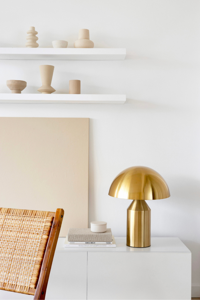 Innovative lighting ideas to transform your home like this table lamp.Table lamp is inspired by mushroom design, brass finish brings the warmth to the space.